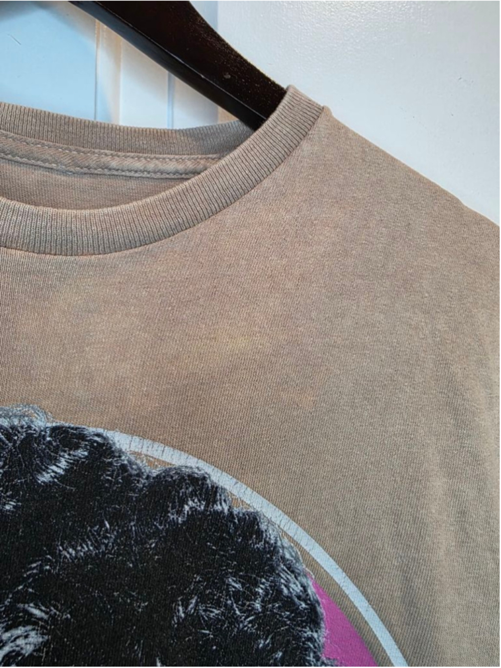 Barbie Afro Graphic Tee Beige Y2K Retro Barbiecore T Shirt Size M - Picture 4 of 9